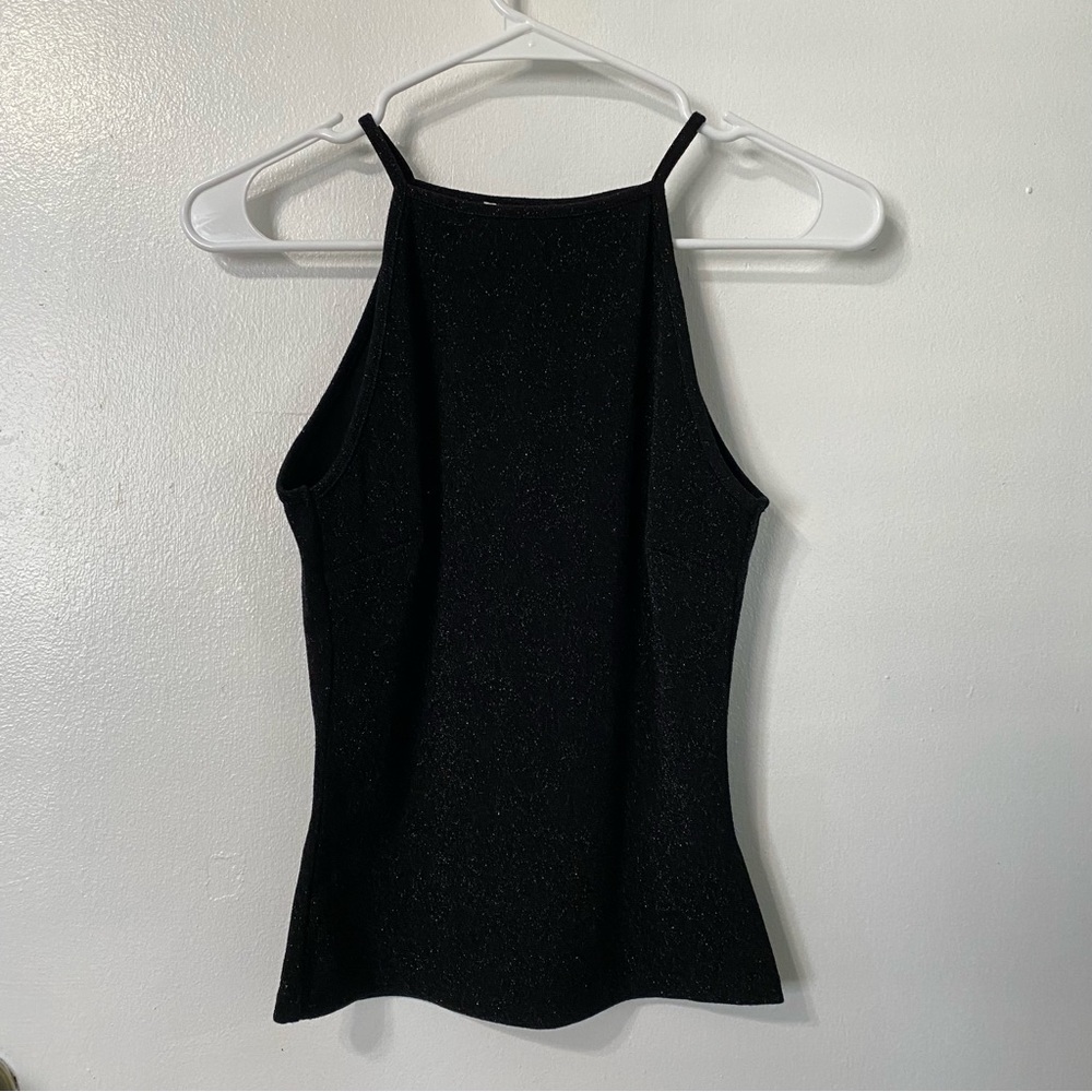 H&M Glittery Halter Neck Top in Black